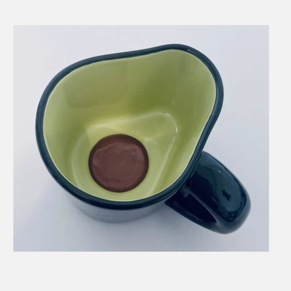 Tabitha Brown Avocado Shaped Stoneware Coffee Mug Cup Green 16 Ounce Set of 4 - Picture 9 of 9